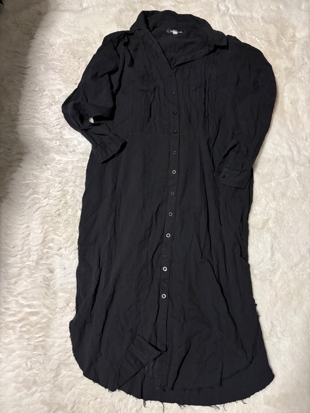 Urban Outfitters Black Button-Down Maxi Shirt Dress